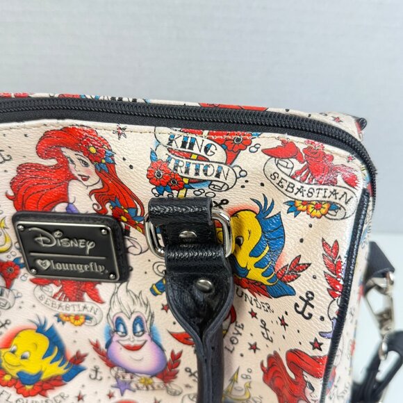 Loungefly The Little Mermaid Crossbody Satchel Purse Disney Tattoo Graffiti - Picture 3 of 13